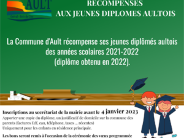 DES RÉCOMPENSES POUR LES JEUNES DIPLOMÉS AULTOIS