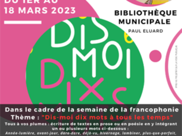 BIBLIOTHÈQUE : DU 1er AU 18 MARS – LA SEMAINE DE LA FRANCOPHONIE